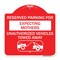 Signmission Reserved Parking for Expecting Mothers Unauthorized Vehicles Towed Away, Red & White, RW-1818-23104 A-DES-RW-1818-23104 - alternate 1